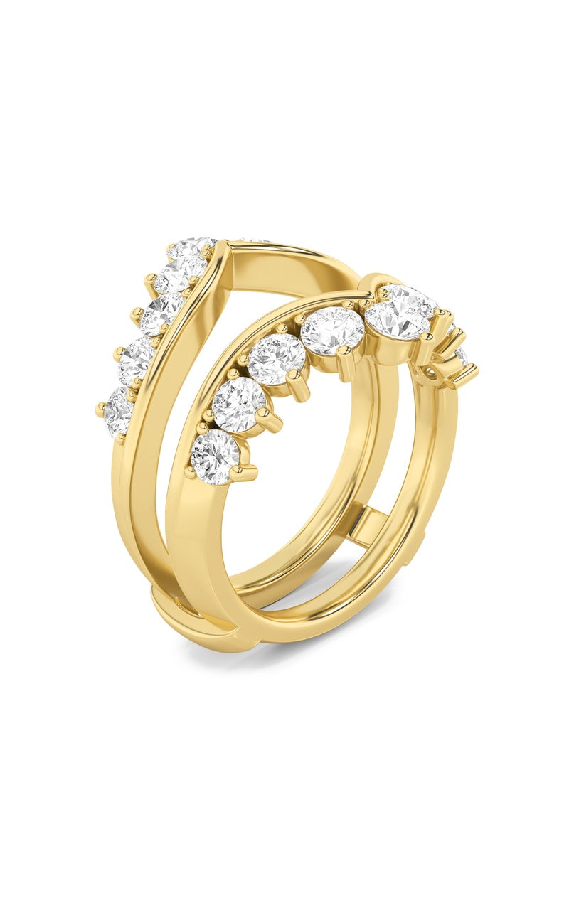 2CTW Round Shaped Lab Grown Diamond (F/VS) Insert Jacket Ring in 14K Gold