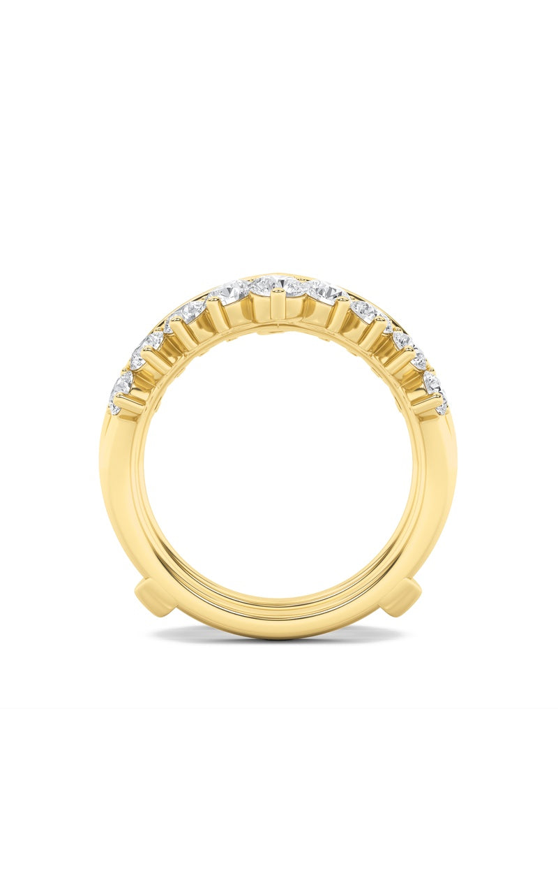 2Cttw Round Shaped Lab Grown Diamond (F/VS) InsertJacket Ring in 14K Gold