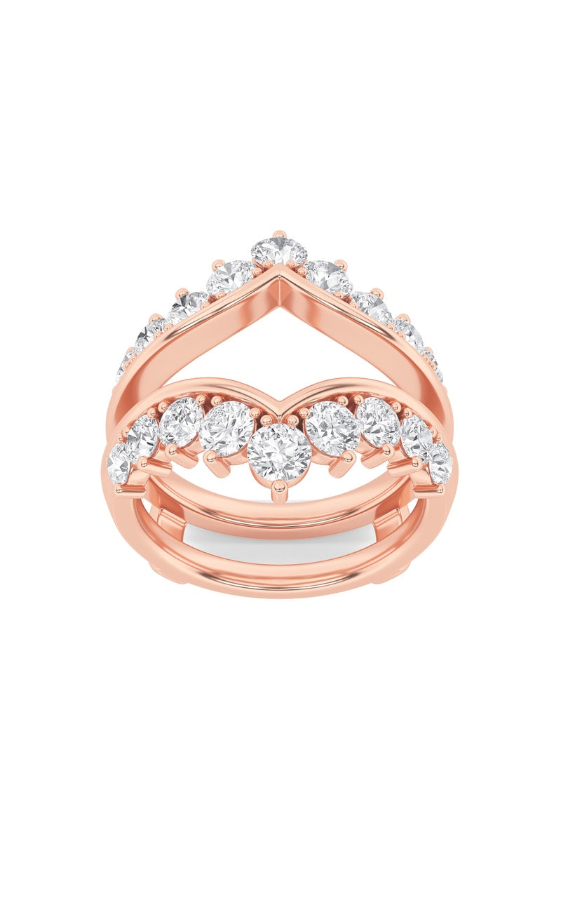 2CTW Round Shaped Lab Grown Diamond (F/VS) Insert Jacket Ring in 14K Gold