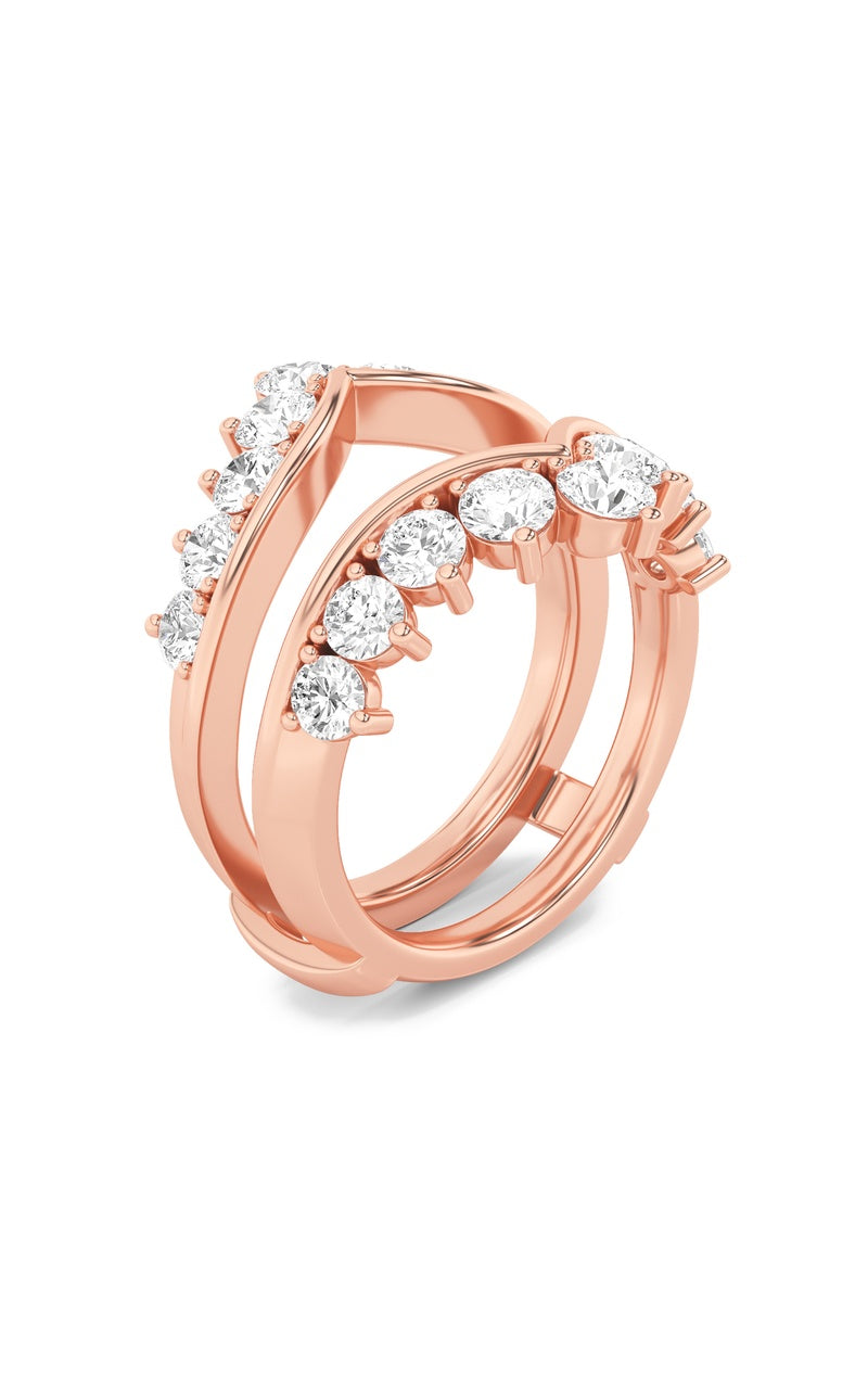 2CTW Round Shaped Lab Grown Diamond (F/VS) Insert Jacket Ring in 14K Gold