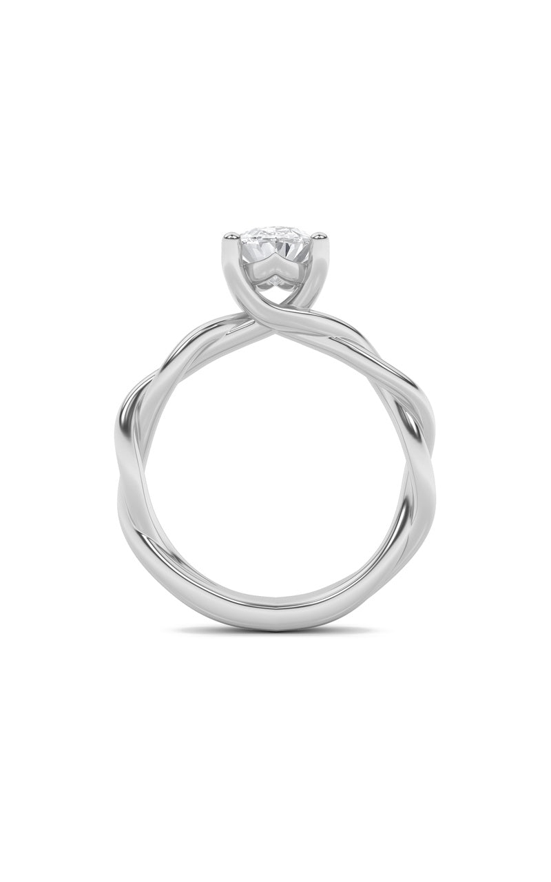 2CTW Oval Shaped Lab Grown Diamond (F/VS) Twisted Shank Solitaire Engagement Ring in 14K Gold