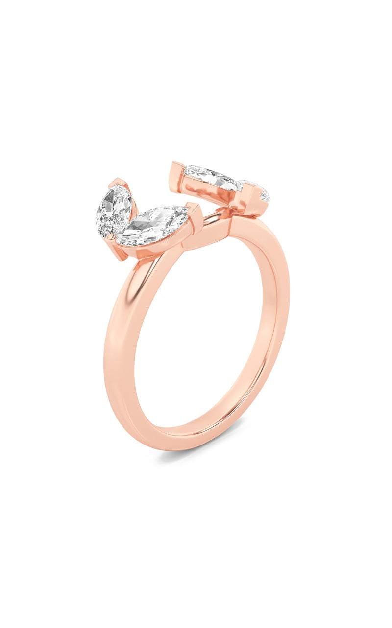 1Cttw Marquise Shaped Lab Grown Diamond (F/VS) Wrap Ring in 14K Gold