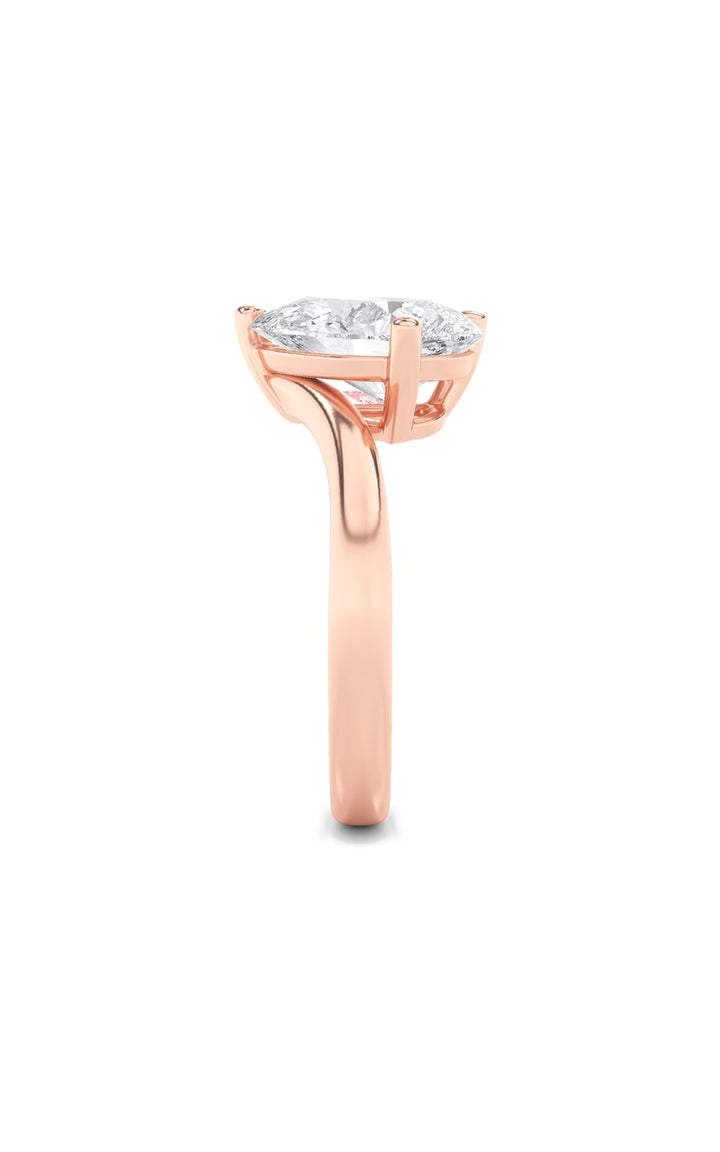 3Cttw Pear Shaped Lab Grown Diamond (F/VS) Toi etMoi Engagement Ring in 14K Gold