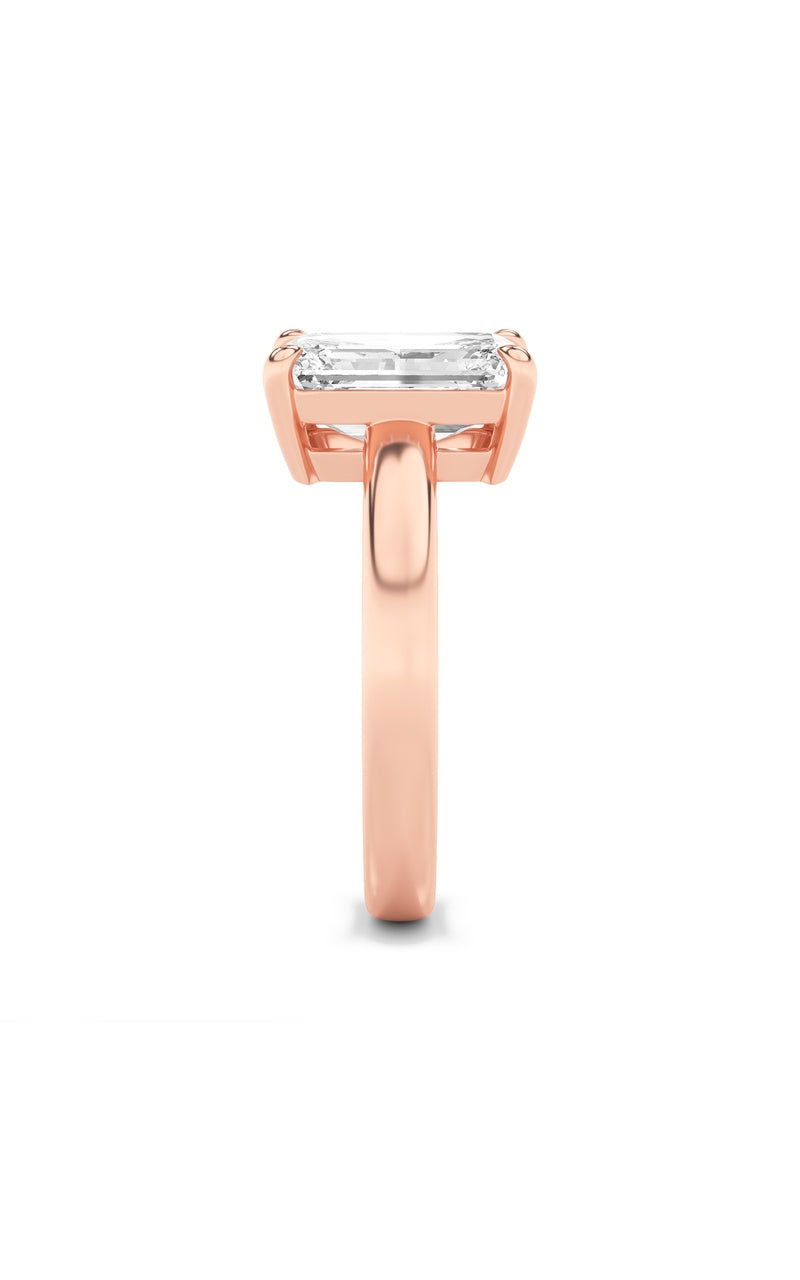 3CTW Emerald Shaped Lab Grown Diamond (F/VS) Toi et Moi Engagement Ring in 14K Gold, 14K Rose Gold