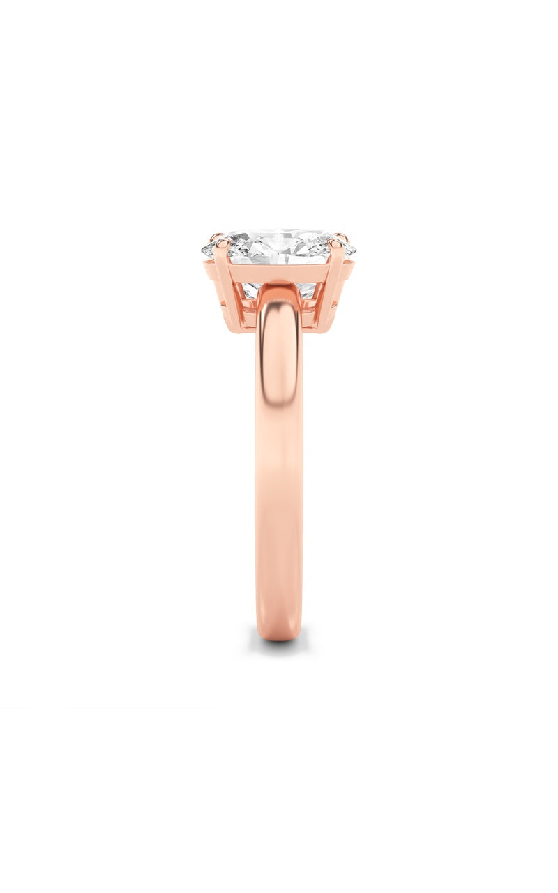3Cttw Emerald Shaped Lab Grown Diamond (F/VS) Toi et Moi Engagement Ring in 14K Gold