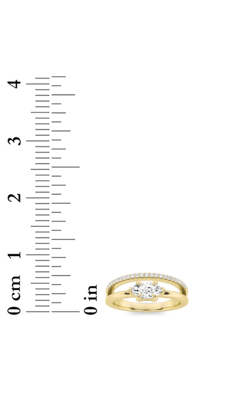 0.5Cttw Marquise Shaped Lab Grown Diamond (G/VS) Fashion Ring in 10K Gold