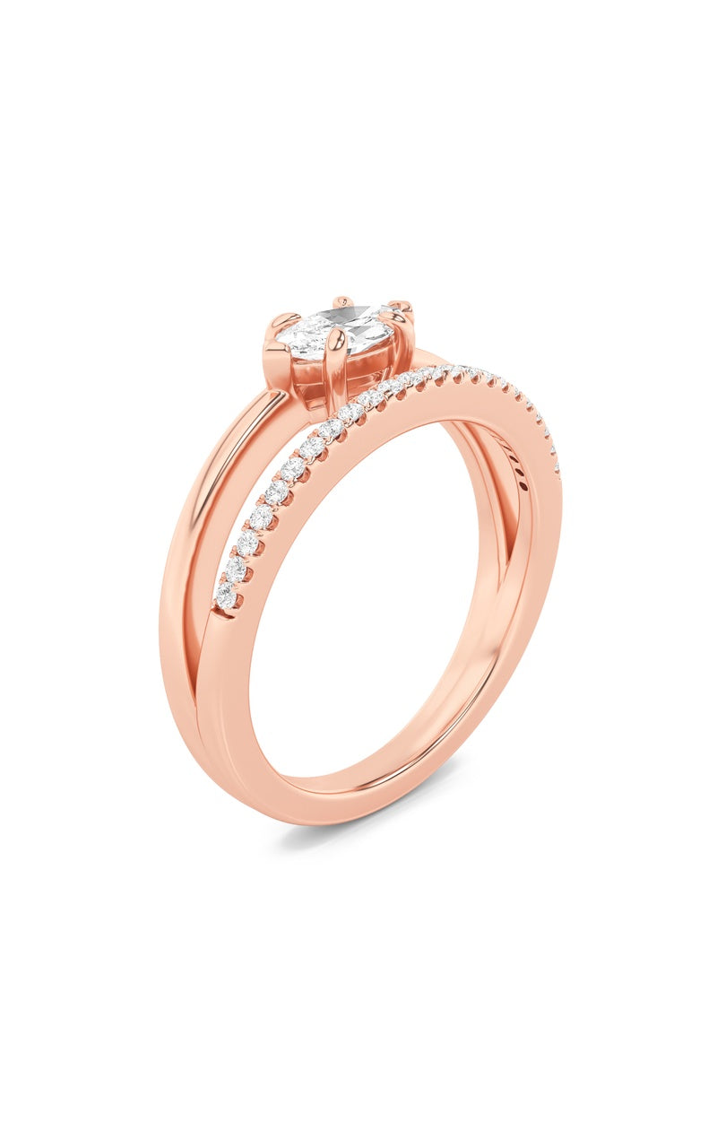 0.5Cttw Marquise Shaped Lab Grown Diamond (G/VS) Fashion Ring in 10K Gold