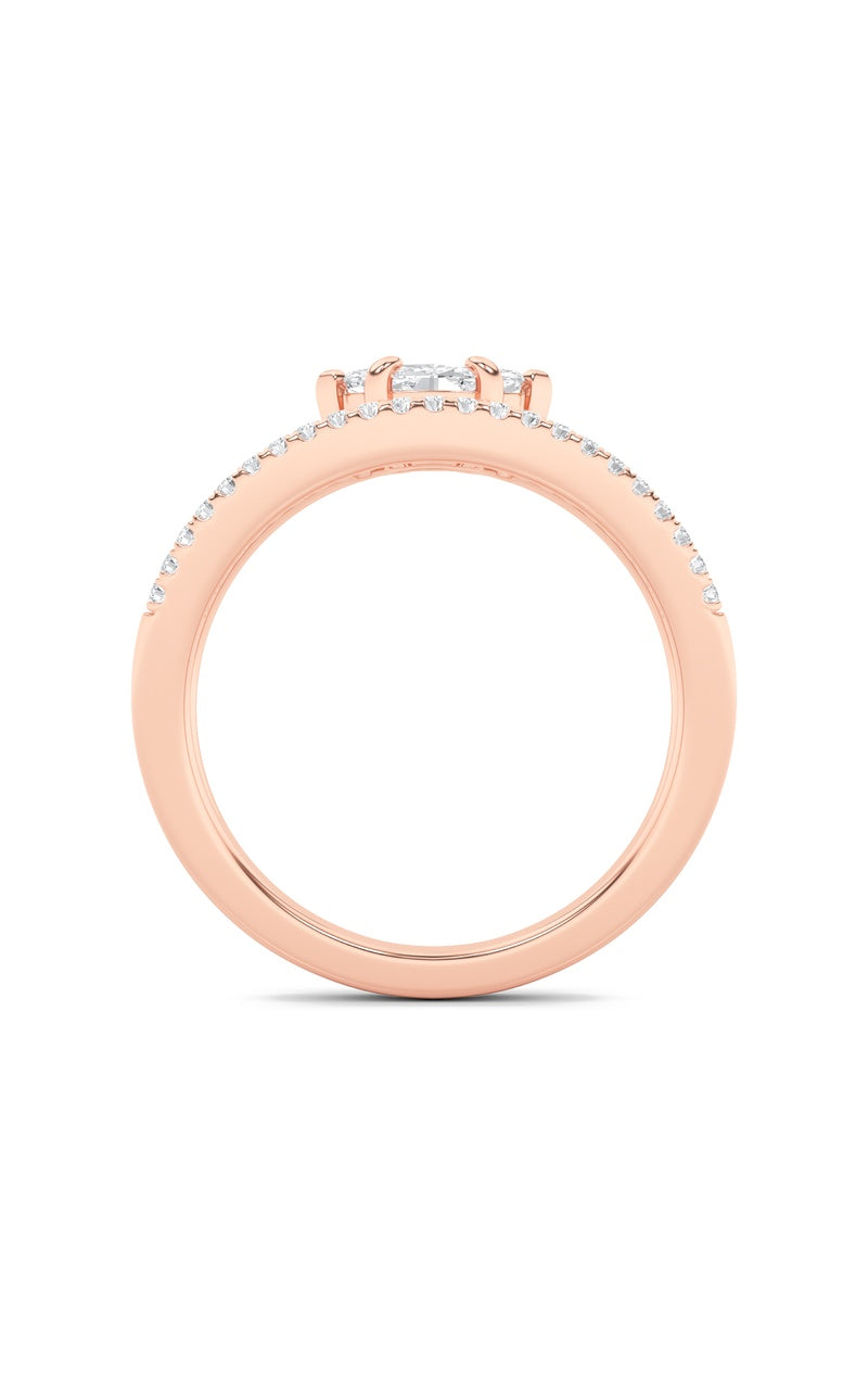 0.5Cttw Marquise Shaped Lab Grown Diamond (G/VS) Fashion Ring in 10K Gold