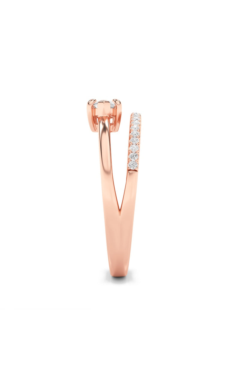 0.5Cttw Marquise Shaped Lab Grown Diamond (G/VS) Fashion Ring in 10K Gold