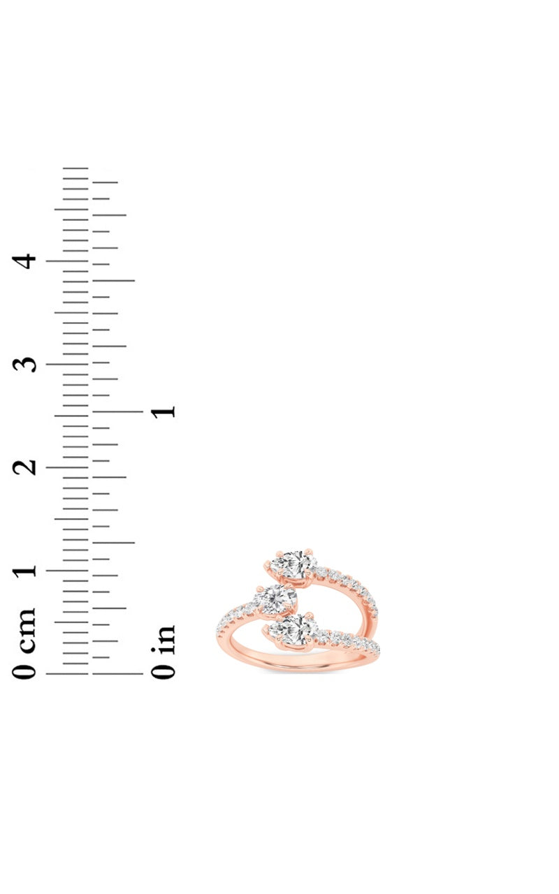 1CTW Oval Shaped Lab Grown Diamond (F/VS) Three Stone Fashion Ring in 14K Gold