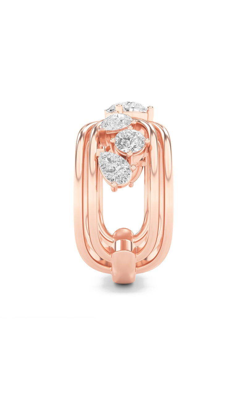 2CTW Pear Shaped Lab Grown Diamond (F/VS) Seven Stone Fashion Ring in 14K Gold