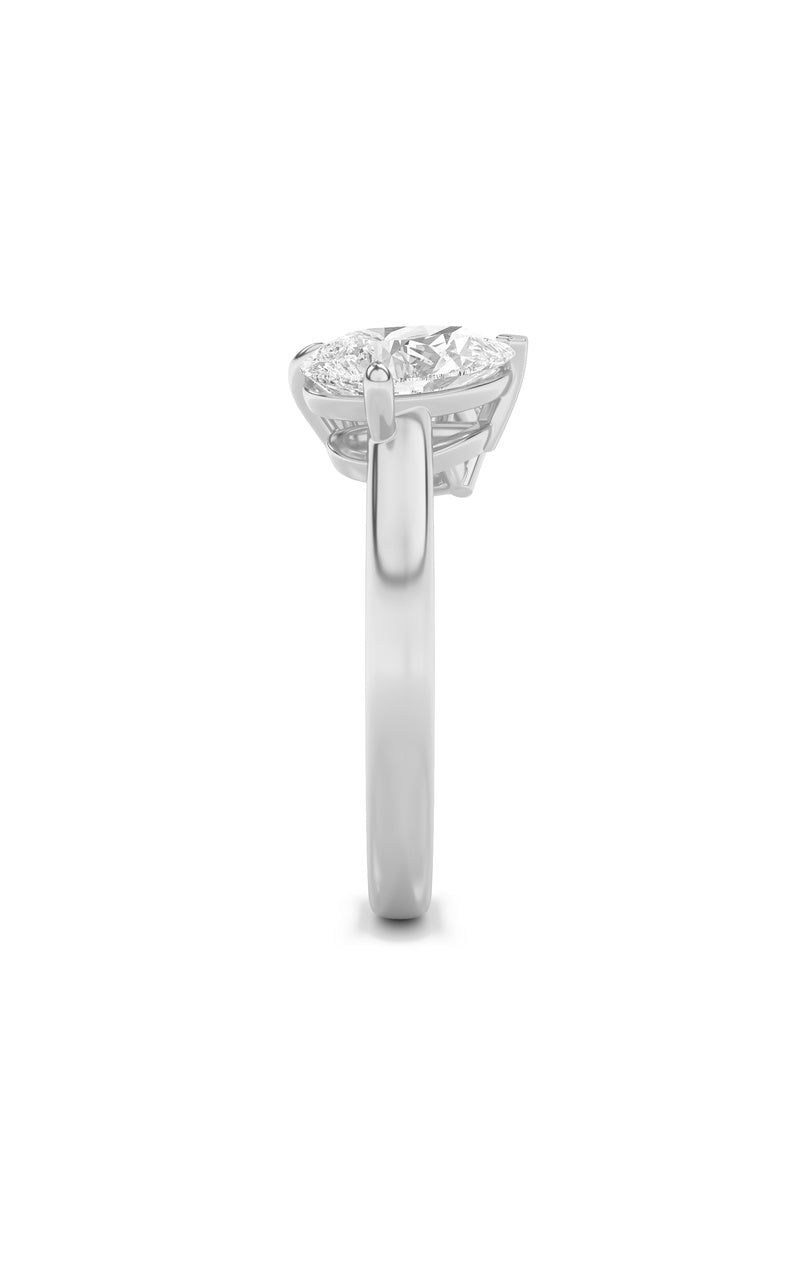 3CTW Emerald Shaped Lab Grown Diamond (F/VS) Toi et Moi Fashiion Ring in 14K Gold