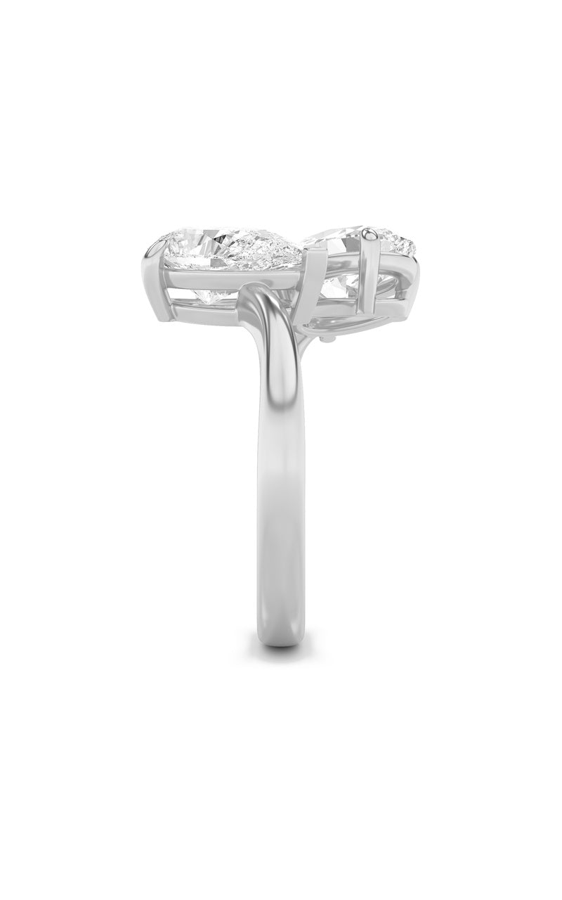 3CTW Oval Shaped Lab Grown Diamond (F/VS) Toi et Moi Fashiion Ring in 14K Gold