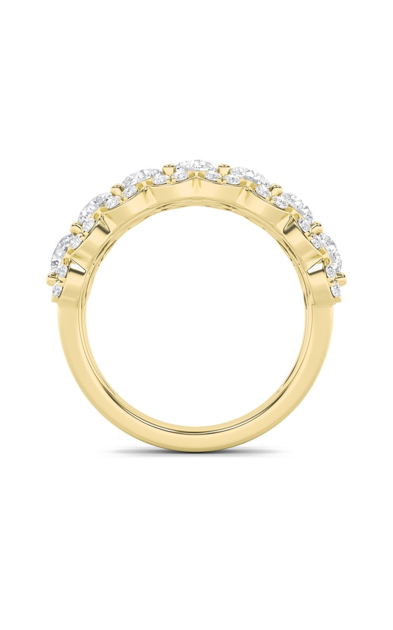 2CTW Round Shaped Lab Grown Diamond (F/VS) Multi Stone Band Ring in 14K Gold