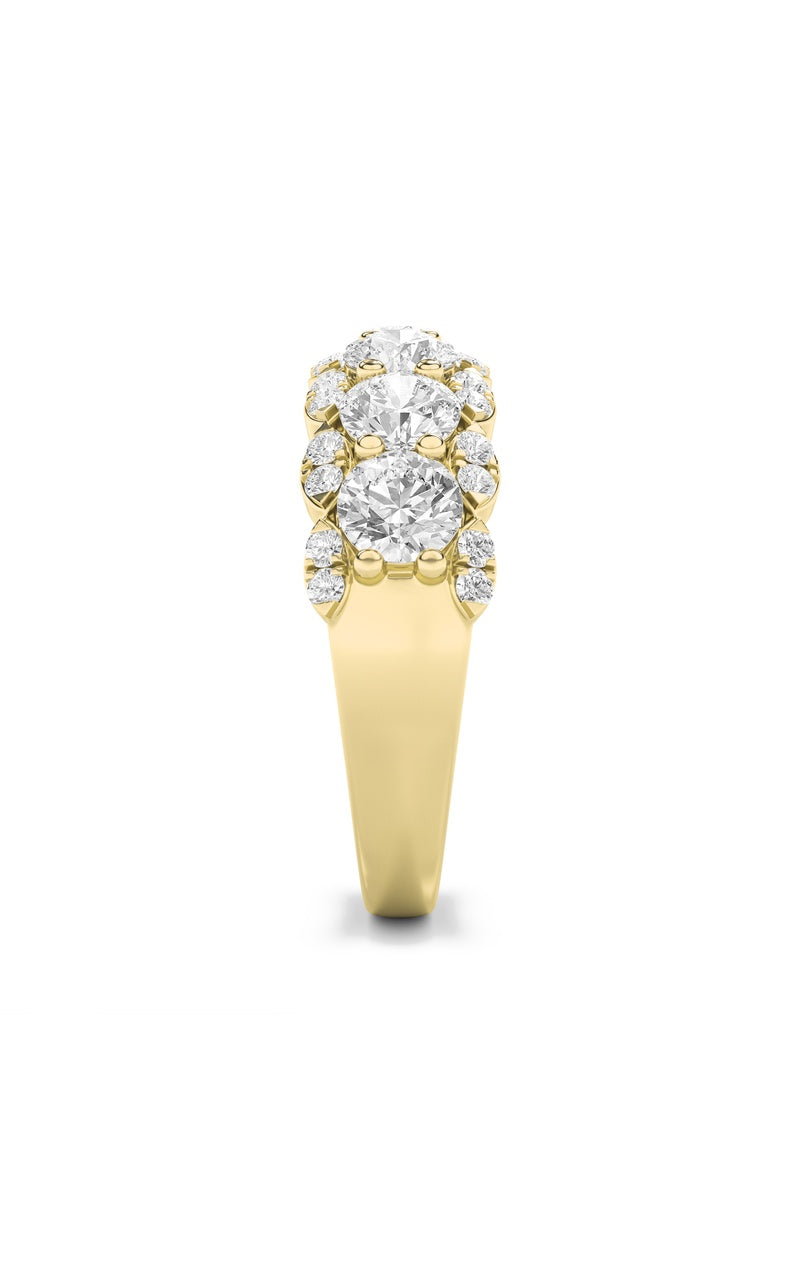 2Cttw Round Shaped Lab Grown Diamond (F/VS) MultiStone Band Ring in 14K Gold