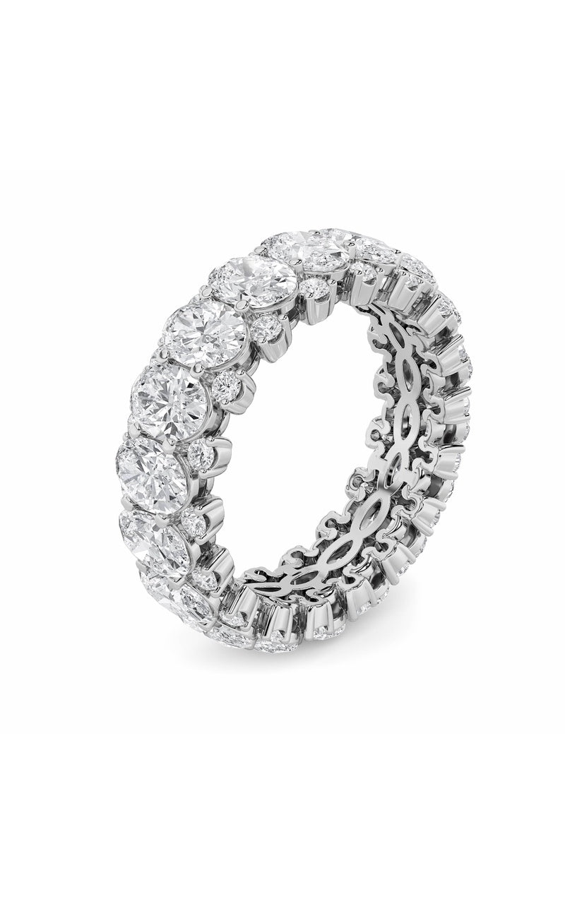 6Cttw Oval Shaped Lab Grown Diamond (F/VS) Eternity Band Ring in 14K Gold