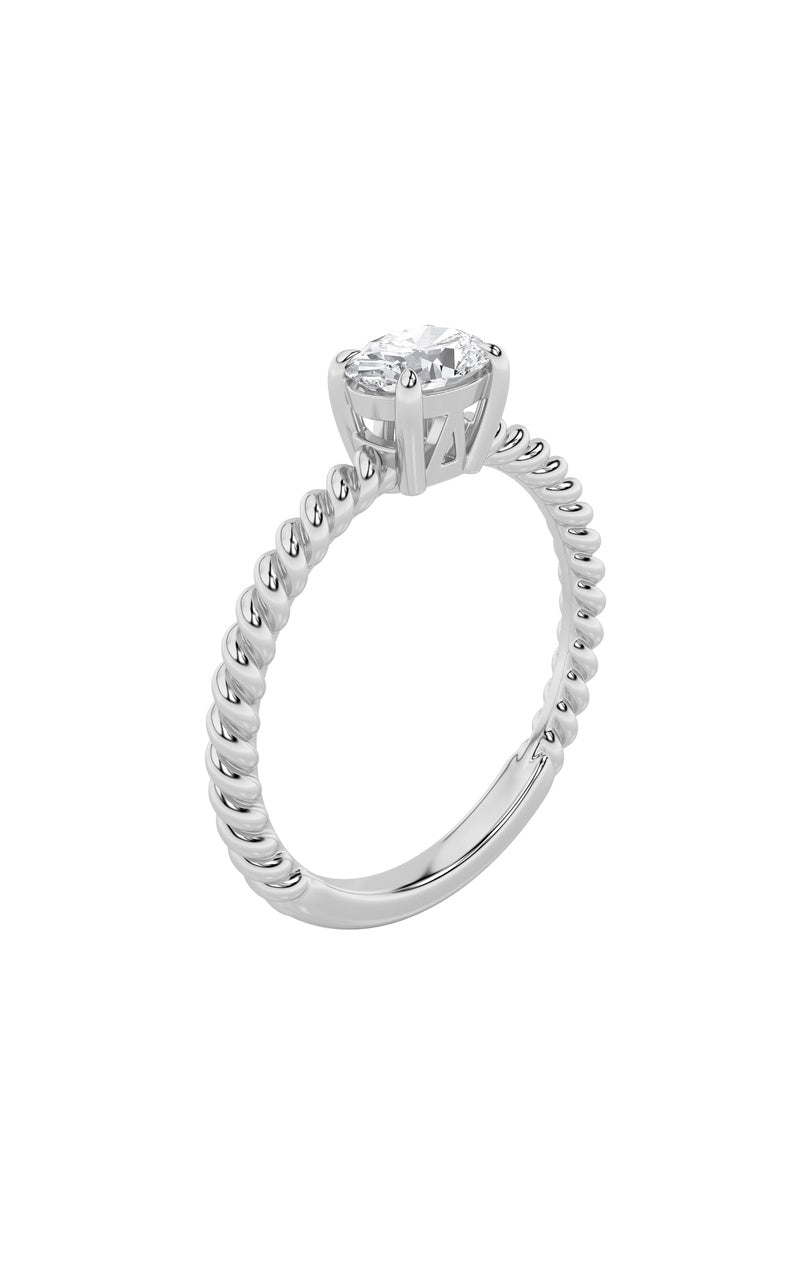 0.5Cttw Oval Shaped Lab Grown Diamond (F/VS) Petite Solitaire Engagement RING in 14K Gold