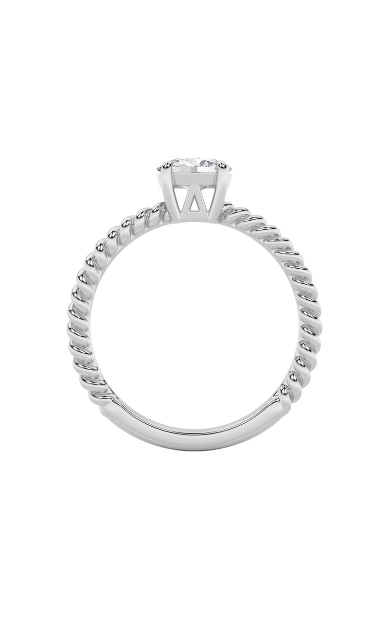 0.5Cttw Oval Shaped Lab Grown Diamond (F/VS) Petite Solitaire Engagement RING in 14K Gold