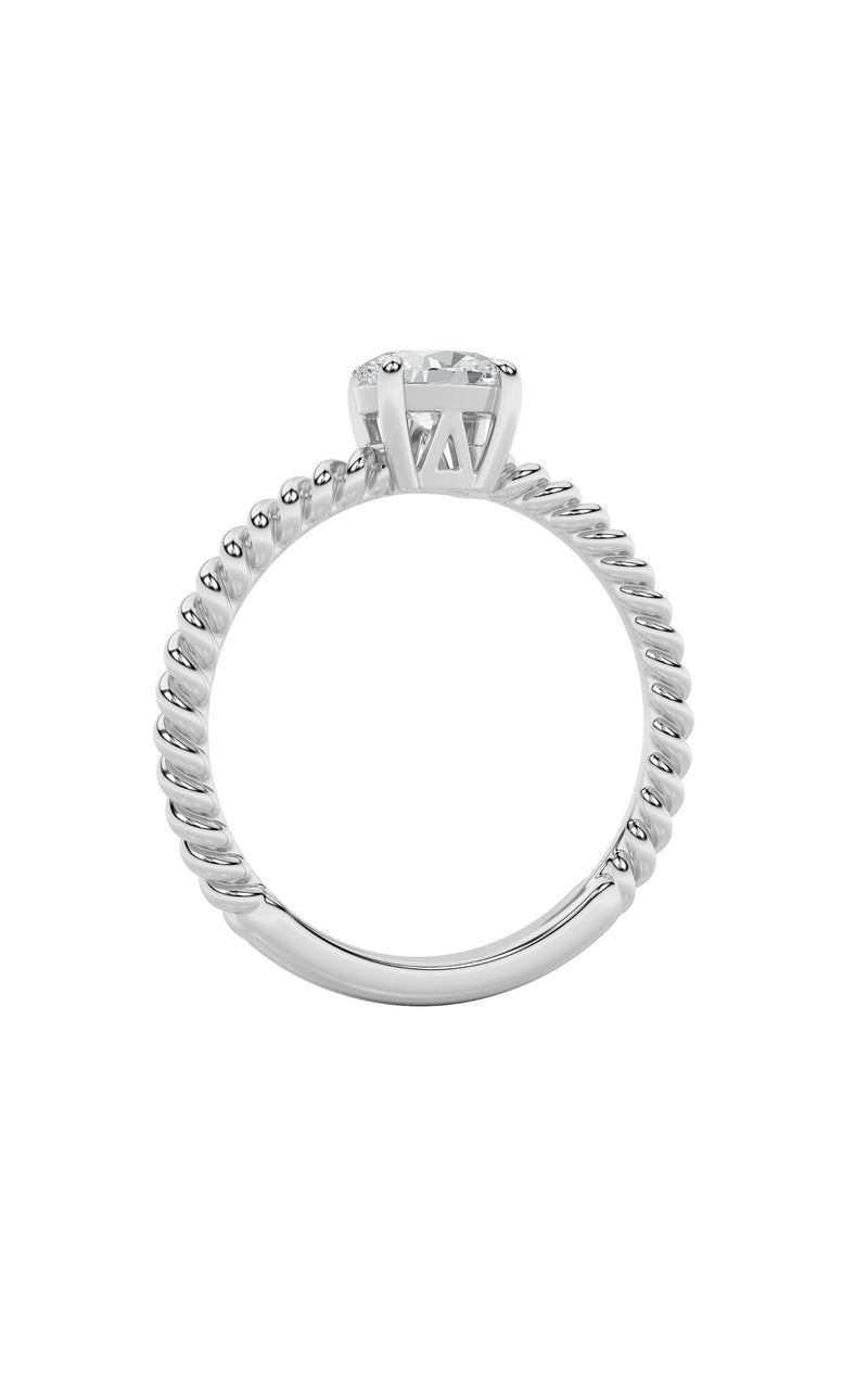 0.5CTW Oval Shaped Lab Grown Diamond (F/VS) Petite Solitaire Engagement RING in 14K Gold