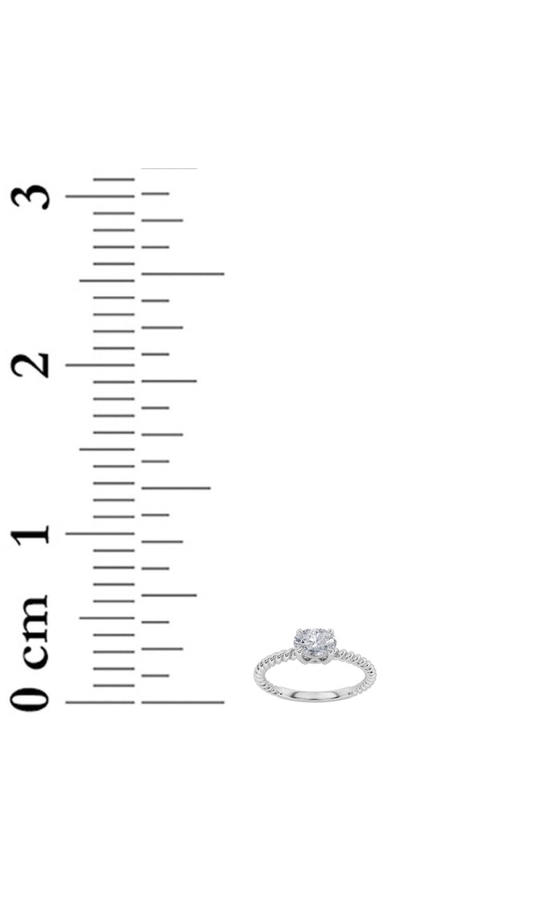 0.5Cttw Oval Shaped Lab Grown Diamond (F/VS) Petite Solitaire Engagement RING in 14K Gold