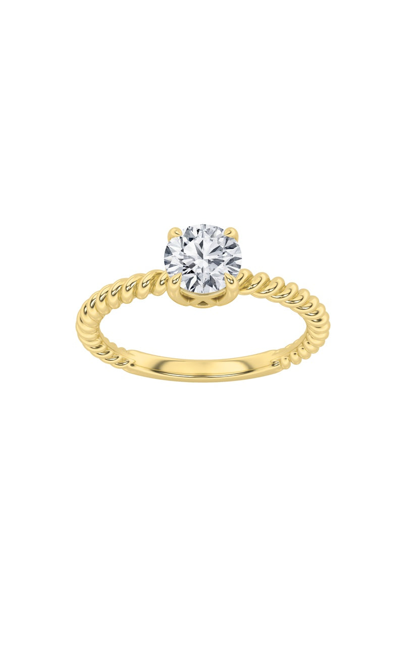 0.5Cttw Round Shaped Lab Grown Diamond (F/VS) Solitaire Engagement Ring in 14K Gold