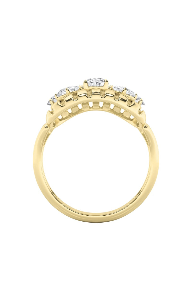 2Cttw Round Shaped Lab Grown Diamond (F/VS) Fashion Ring in 14K Gold