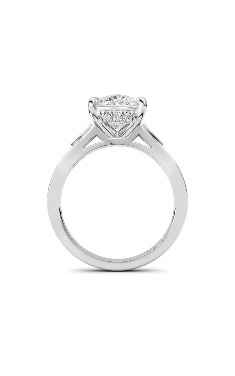 3.25CTW ELongated Cushion Lab Grown Diamond (F/VS )Ring in 14K Gold
