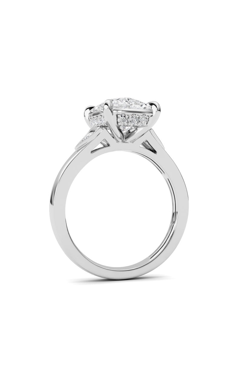 3.25Cttw ELongated Cushion Lab Grown Diamond (F/VS)Ring in 14K Gold