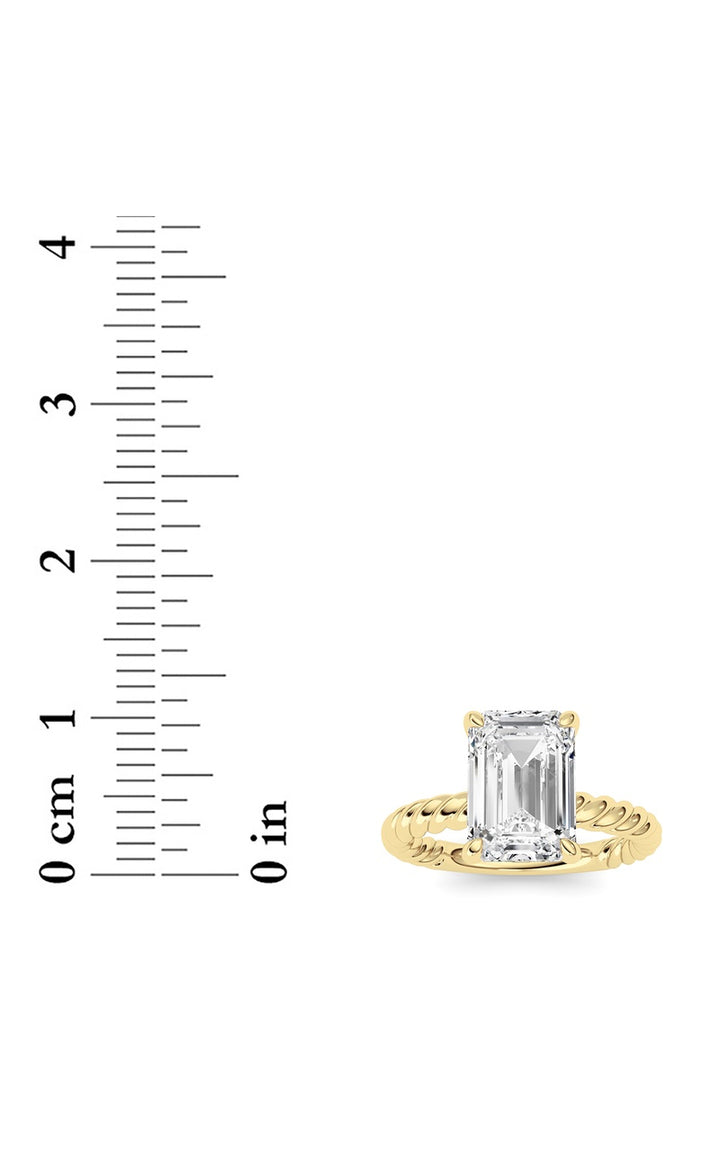 Emerald Lab Grown Diamond (F/VS ) Ring in 14K Gold