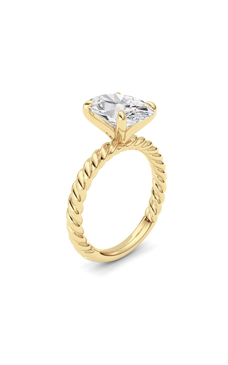 Oval Lab Grown Diamond (F/VS ) Ring in 14K Gold