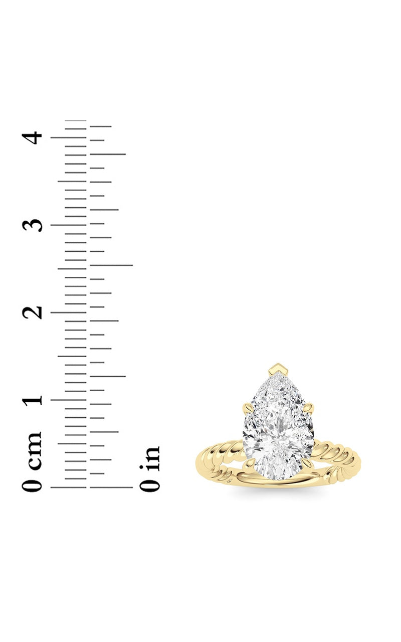 Pear Lab Grown Diamond (F/VS ) Ring in 14K Gold