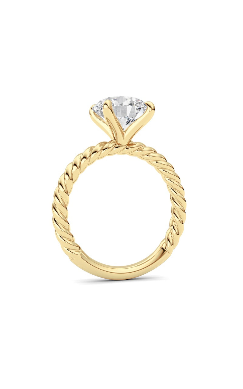 Round Lab Grown Diamond (F/VS ) Ring in 14K Gold