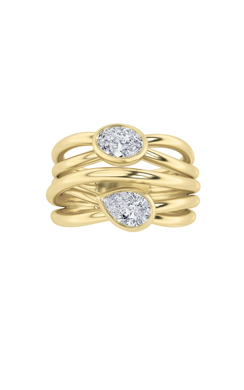 Silver, 14K Yellow Gold Ring KJ40027R.PS-0.6-62G