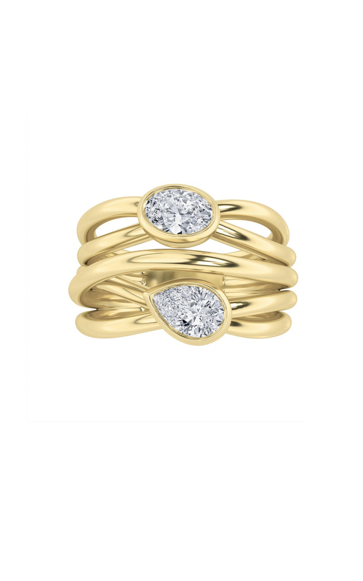 Silver, 14K Yellow Gold Ring KJ40027R.PS-0.6-62G