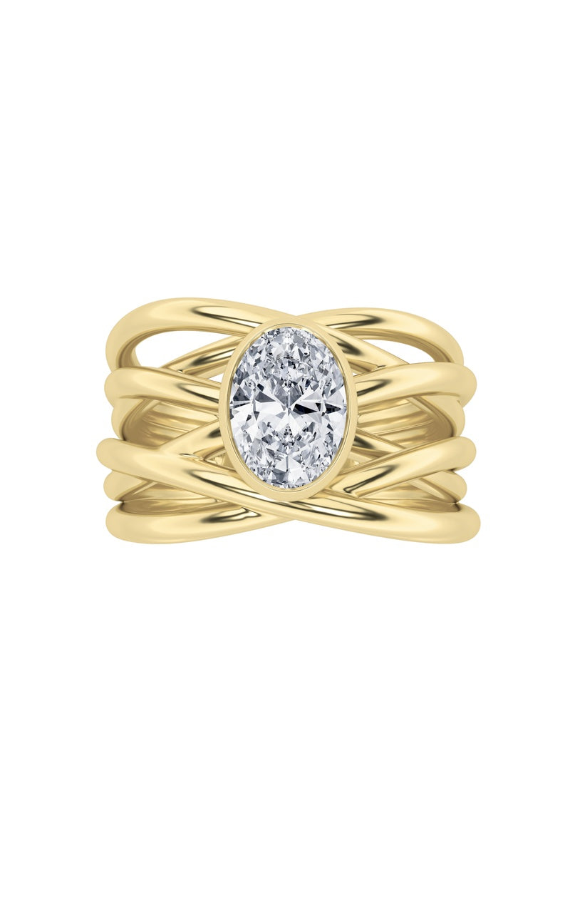 Silver, 14K Yellow Gold Ring KJ40031R.OV-0.75-62G