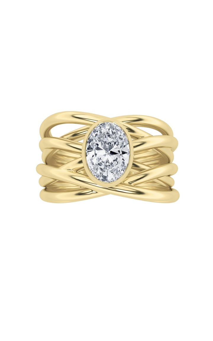 Silver, 14K Yellow Gold Ring KJ40031R.OV-0.75-62G