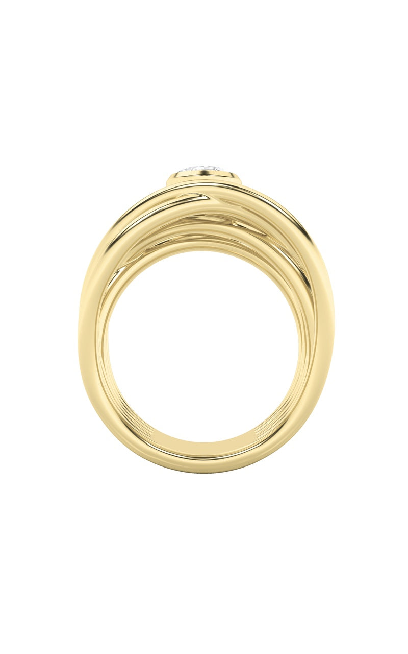Silver, 14K Yellow Gold Ring KJ40031R.OV-0.75-62G