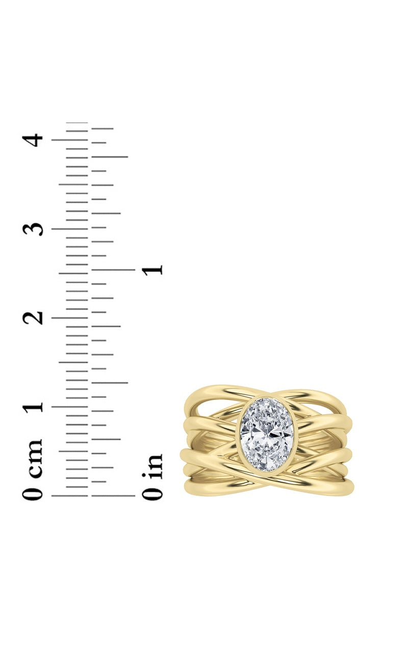 Silver, 14K Yellow Gold Ring KJ40031R.OV-0.75-62G