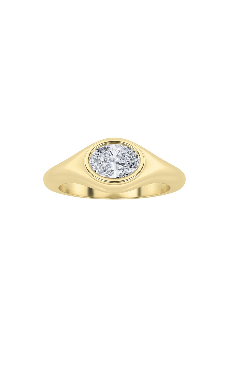 Silver, 14K Yellow Gold Ring KJ40034R.OV-0.5-62G