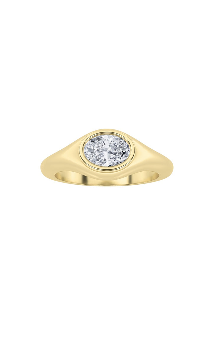 Silver, 14K Yellow Gold Ring KJ40034R.OV-0.5-62G