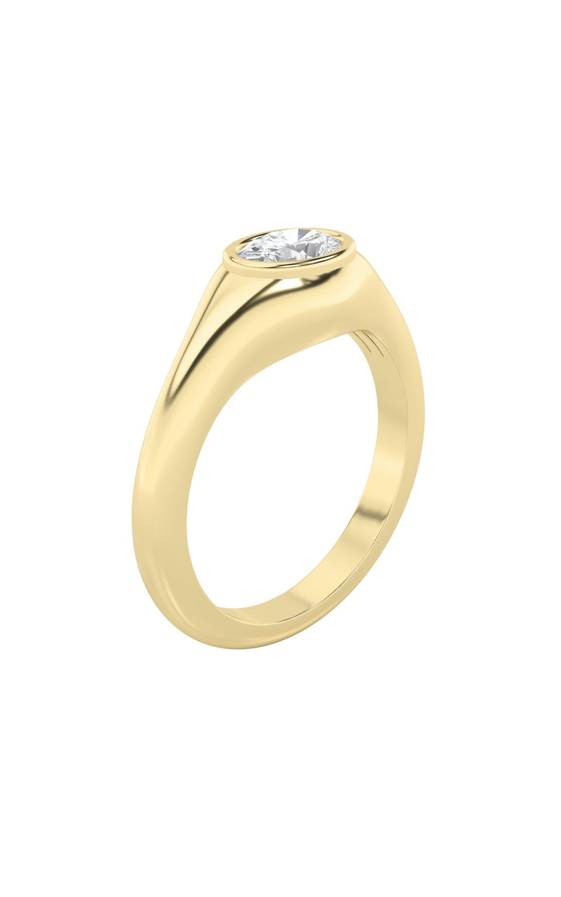 Silver, 14K Yellow Gold Ring KJ40034R.OV-0.5-62G