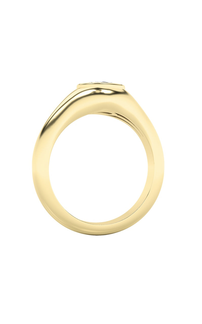 Silver, 14K Yellow Gold Ring KJ40034R.OV-0.5-62G