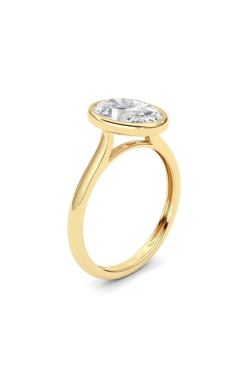 Oval Lab Grown Diamond (F/VS ) Ring in 14K Gold