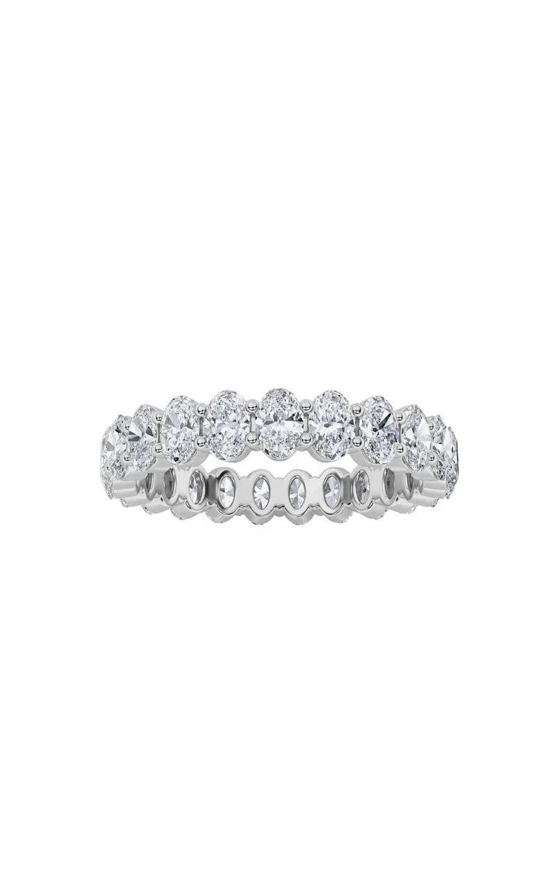 2.5Cttw Emerald Shaped Lab Grown Diamond Split Prong Eternity Ring in 14K Gold (F/VS)