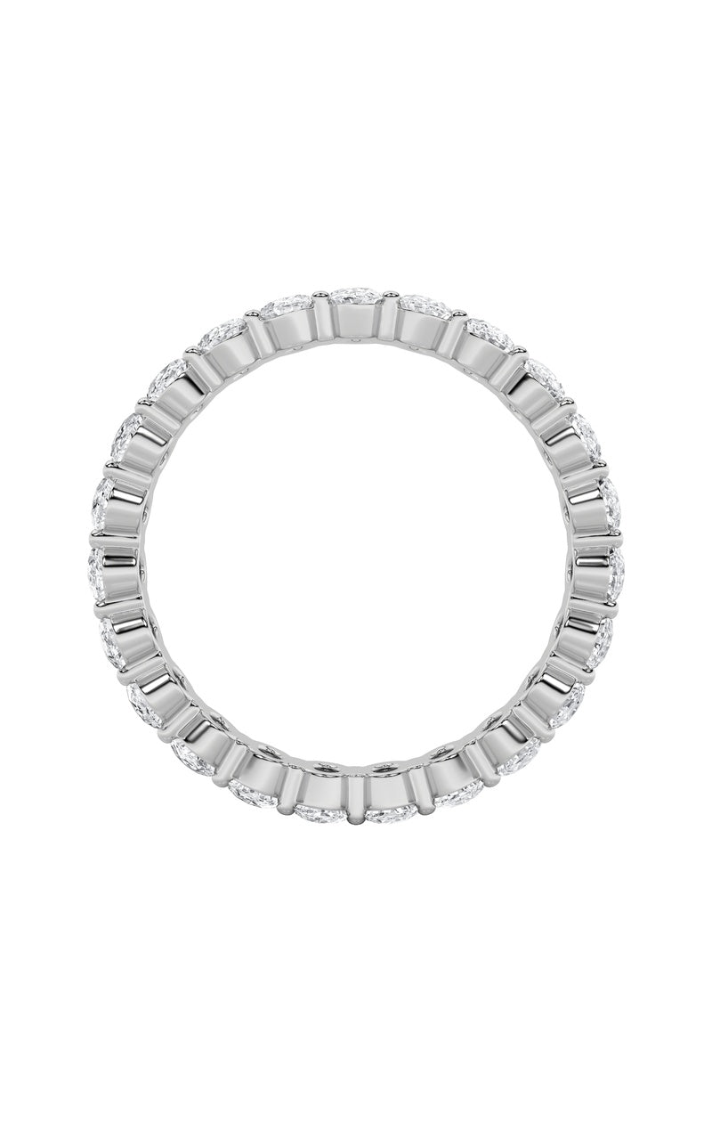 2.1CTW Oval Shaped Lab Grown Diamond Split Prong Eternity Ring in 14K Gold (F/VS)