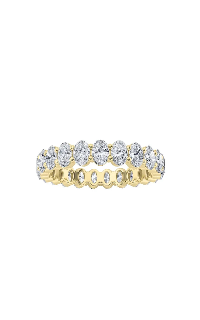 2.2Cttw Oval Shaped Lab Grown Diamond Split Prong Eternity Ring in 14K Gold (F/VS)