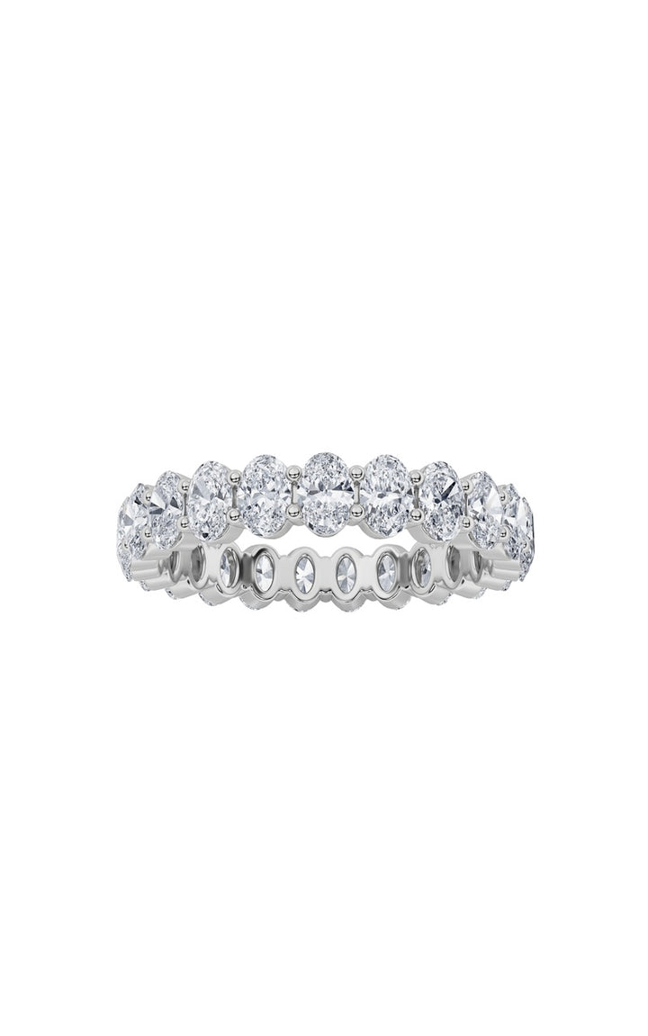 2.85CTW Oval Shaped Lab Grown Diamond Split Prong Eternity Ring in 14K Gold (F/VS)
