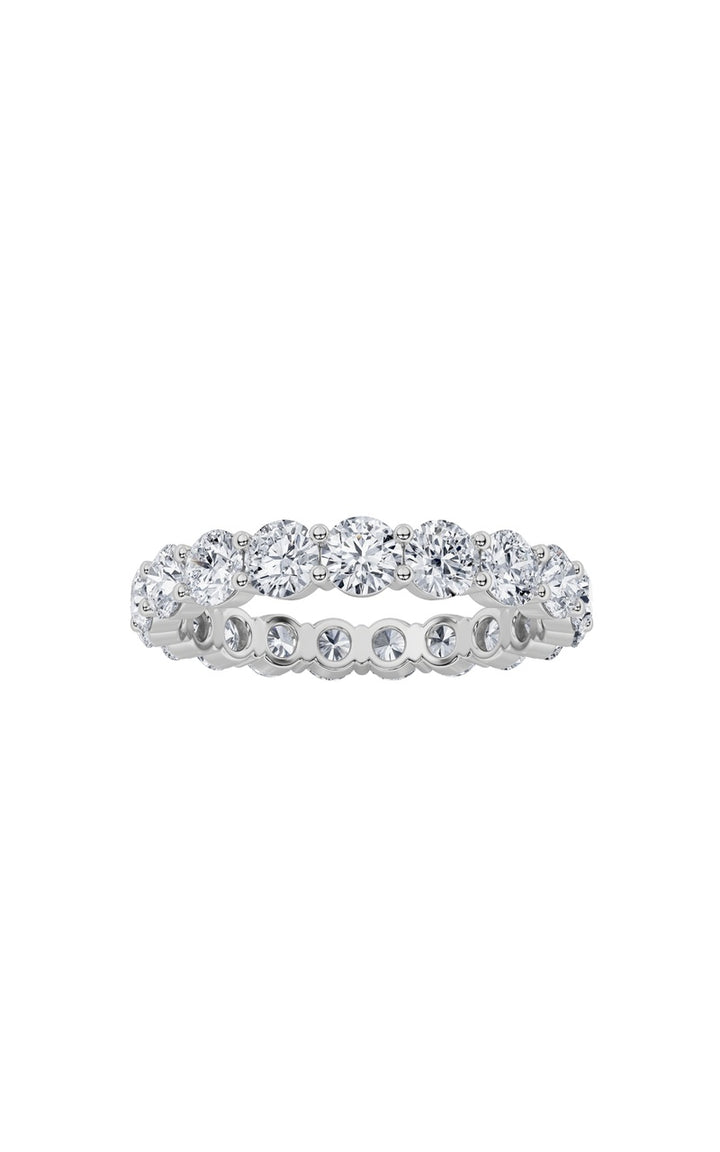 2.85CTW Round Shaped Lab Grown Diamond Split Prong Eternity Ring in 14K Gold (F/VS)