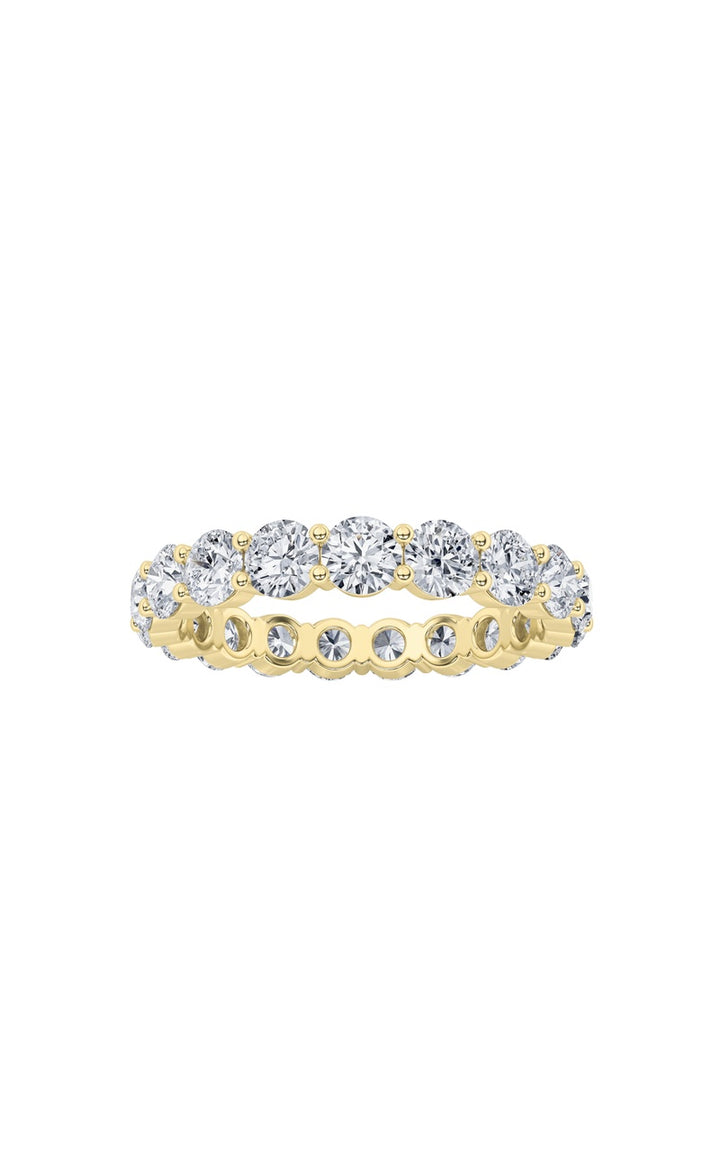 2.85Cttw Oval Shaped Lab Grown Diamond Split Prong Eternity Ring in 14K Gold (F/VS)