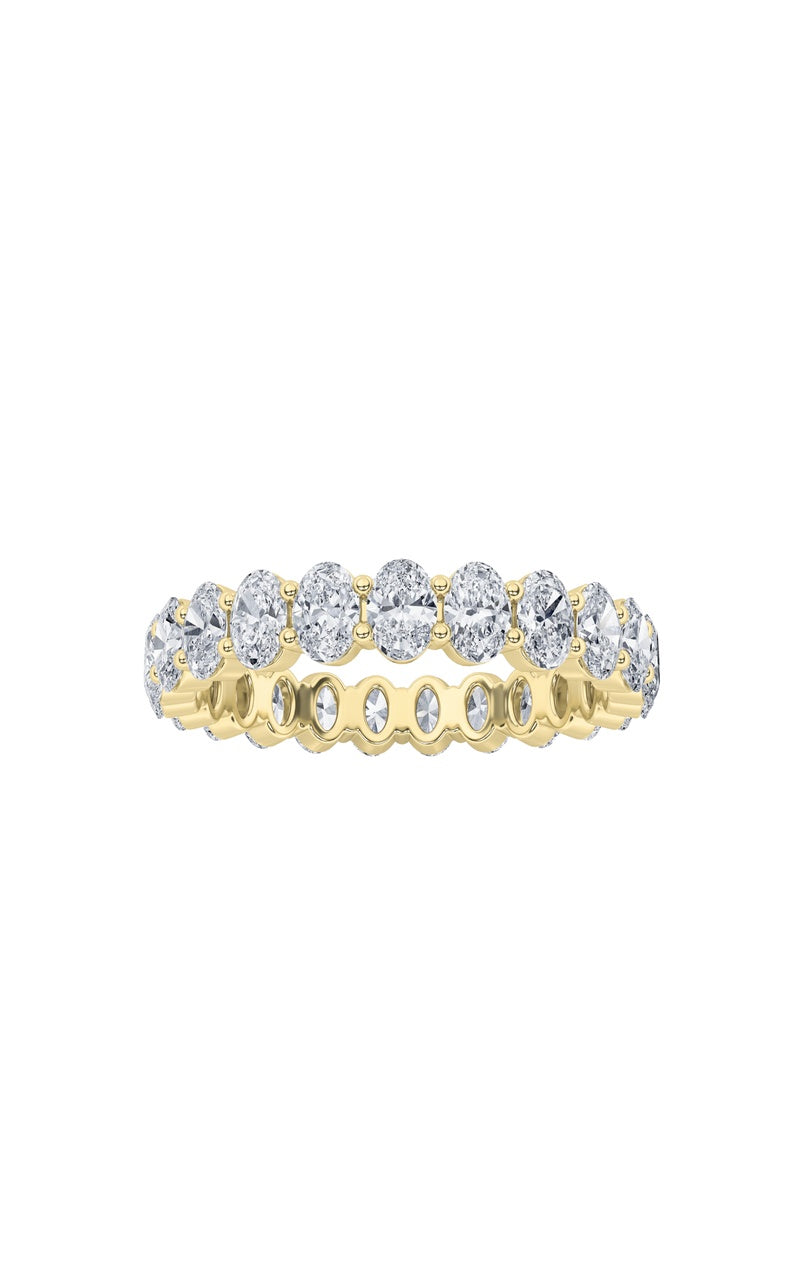 3.35Cttw Oval Shaped Lab Grown Diamond Split Prong Eternity Ring in 14K Gold (F/VS)